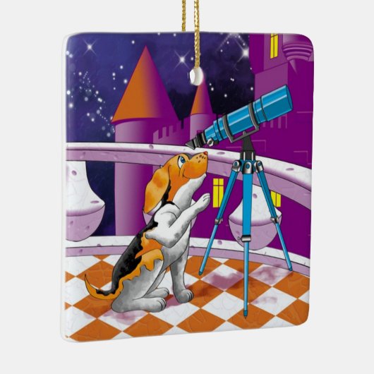 hondentelescoop keramisch ornament (Rechts)