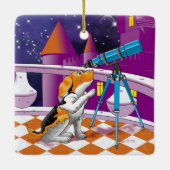 hondentelescoop keramisch ornament (Achterkant)