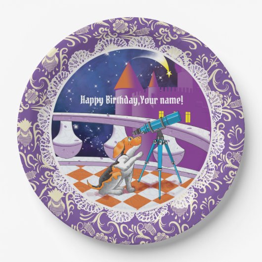 hondentelescoop papieren bordje (Voorkant)