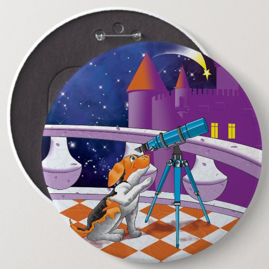 hondentelescoop ronde button 6,0 cm (Voorkant /achterkant)