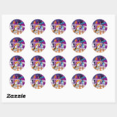 hondentelescoop ronde sticker (Vel)