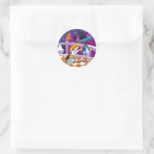 hondentelescoop ronde sticker (Tas)
