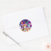 hondentelescoop ronde sticker (Envelop)