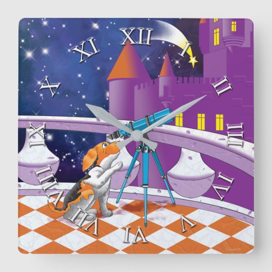 hondentelescoop vierkante klok (Voorkant)