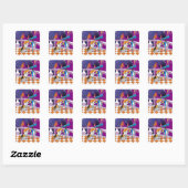hondentelescoop vierkante sticker (Vel)