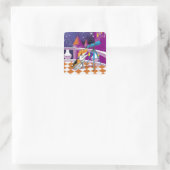 hondentelescoop vierkante sticker (Tas)