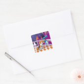hondentelescoop vierkante sticker (Envelop)