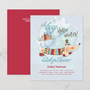 Hondenthema Baby shower Dachshund Winterkerst