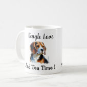 Hondentijd Bruine beagle Personaliseer Koffiemok (Voorkant links)