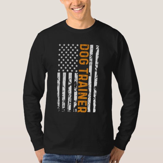 Hondentrainer Amerikaanse vlag training honden hon T-shirt (Voorkant)