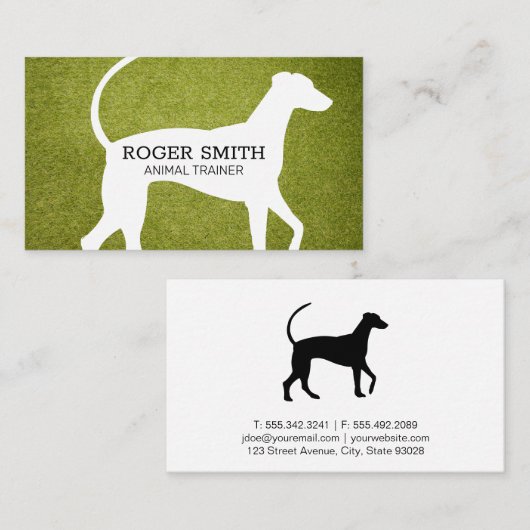 Hondentrainer | Hond Icon en Gras Visitekaartje (Voorkant / Achterkant)