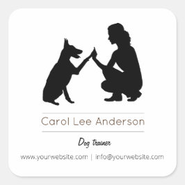 Hondentrainer / Hondentraining Vierkante Sticker