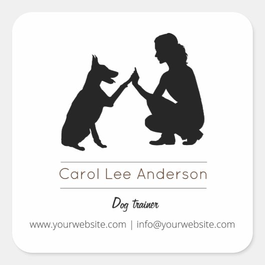 Hondentrainer / Hondentraining Vierkante Sticker (Voorkant)