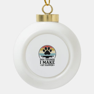 Hondentrainer I Laat Zitten Gebeurt Vintage Poot S Keramische Bal Ornament