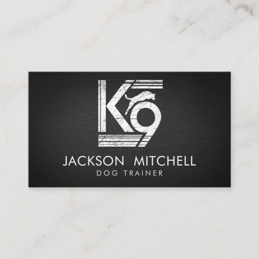 Hondentrainer - K9 Trainer Zwart-wit Visitekaartje (Voorkant)