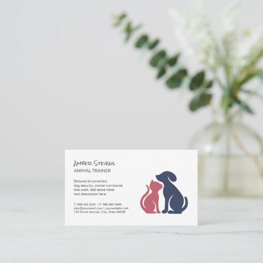 hondentrainer | oppas | dierenasiel visitekaartje (Staand voorkant)