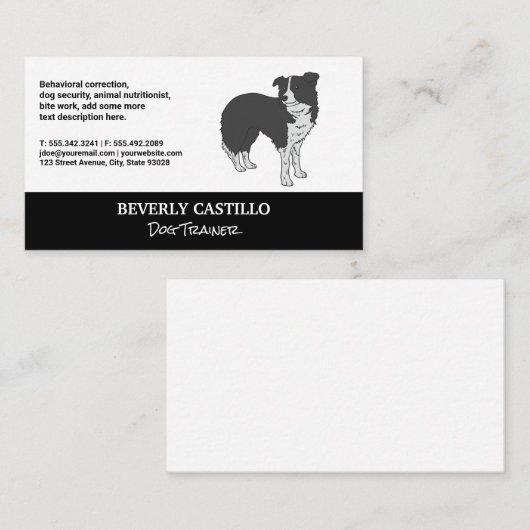 hondentrainer | oppas | Dierlijke hond icoon Visitekaartje (Voorkant / Achterkant)