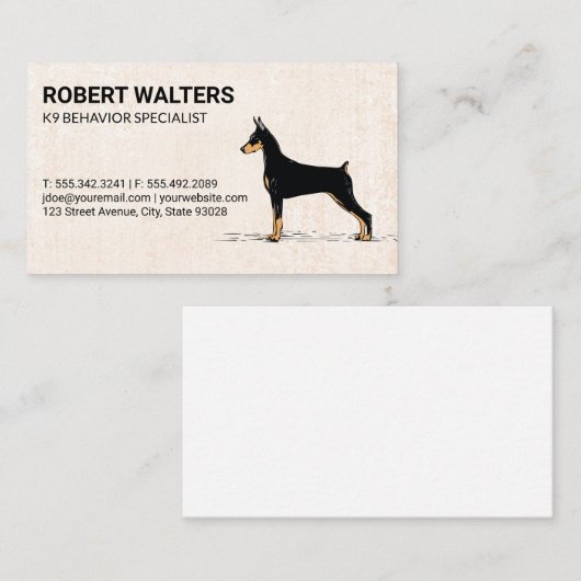 hondentrainer | oppas | gedragsspecialist visitekaartje (Voorkant / Achterkant)