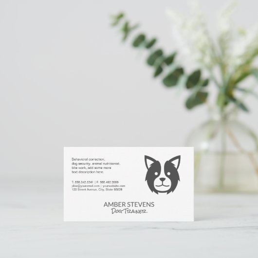 hondentrainer | oppas | Hondenpictogram Visitekaartje (Staand voorkant)