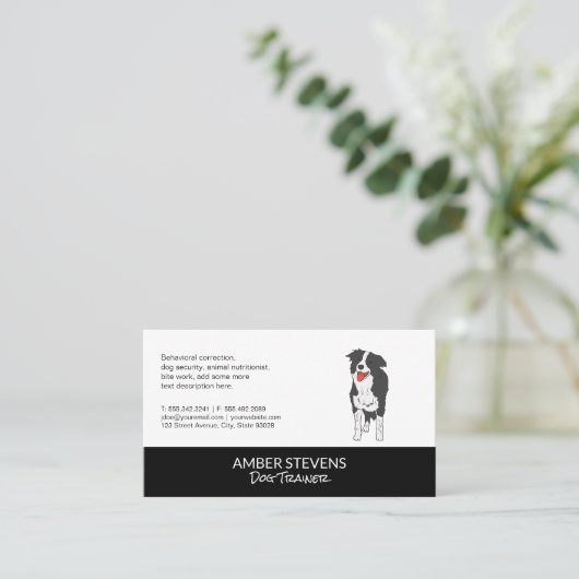 hondentrainer | oppas | Hondenpictogram Visitekaartje (Staand voorkant)