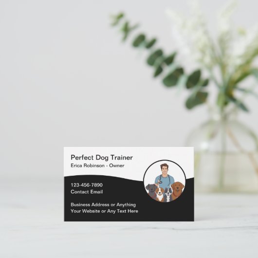 Hondentrainer Visitekaartjes Modern (Staand voorkant)