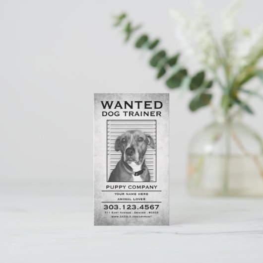 hondentrainer wilde poster visitekaartje (Staand voorkant)