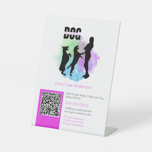 Hondentraining / Hondentrainer Reclamebord Met Voetstuk (Voorkant)