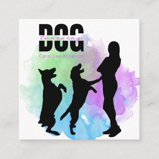Hondentraining / Hondentrainer Vierkante Visitekaartje (Voorkant)