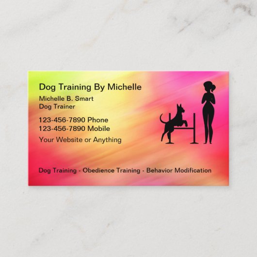Hondentraining Kleurrijke Visitekaartjes (Voorkant)