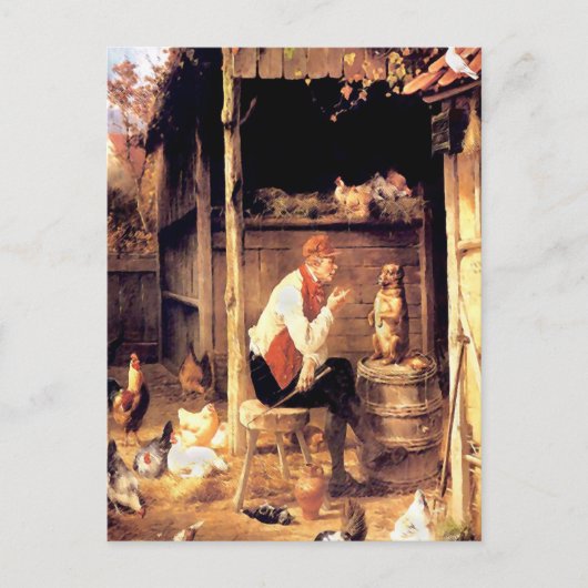 Hondentraining Vintage Fine Art Schilderen Briefkaart (Voorkant)