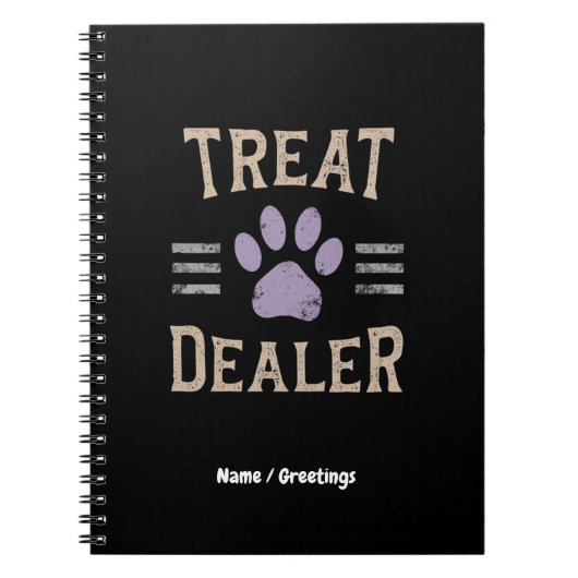 Hondentraktaties Dealer Grappig Humor Ontwerp Perf Notitieboek (Voorkant)