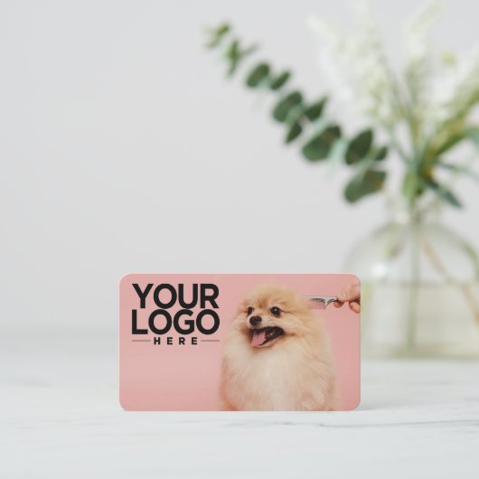 hondentrimmer | Aangepaste foto Uw Logo toevoegen Visitekaartje (Staand voorkant)