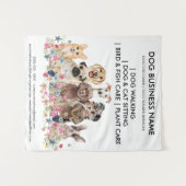 Hondentrimmer huisdier sitter Canine walker bedrij Wandkleed (Voorkant (horizontaal))