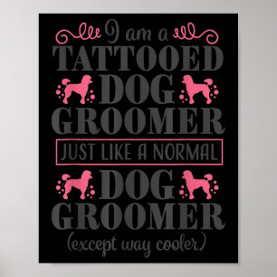 Hondentrimmer Schattige Funny Pet Grooming Tattoo  Poster