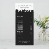 Hondentrimmer silhouet prijslijst of servicekaart kaart (Staand voorkant)