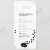 Hondentrimmer vuile poten stappen prijslijst menu (Voorkant / Achterkant)