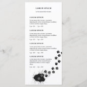 Hondentrimmer vuile poten stappen prijslijst menu (Voorkant)