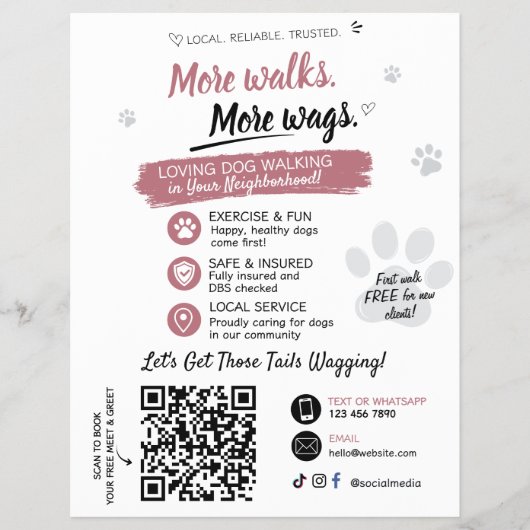 Hondenuitlaatservice Flyers QR-code (Voorkant)