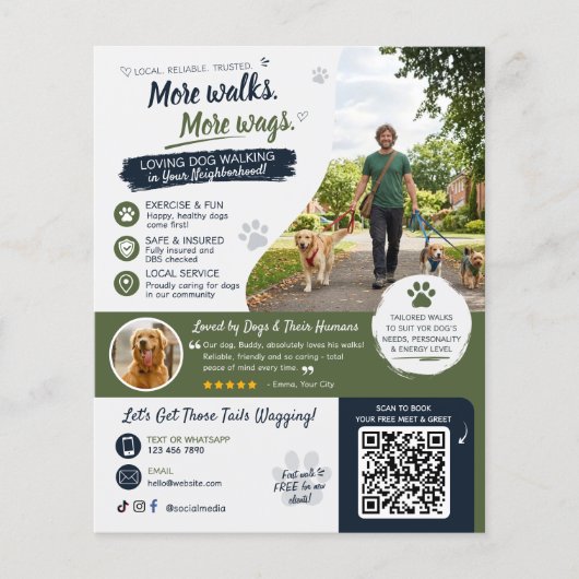 Hondenuitlaatservice Flyers QR-code (Voorkant)