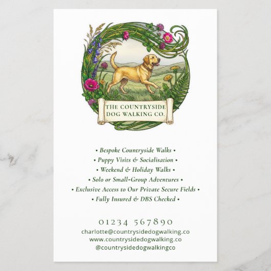 HondenuitlaatTrainer Flyer Labrador Logo (Voorkant)