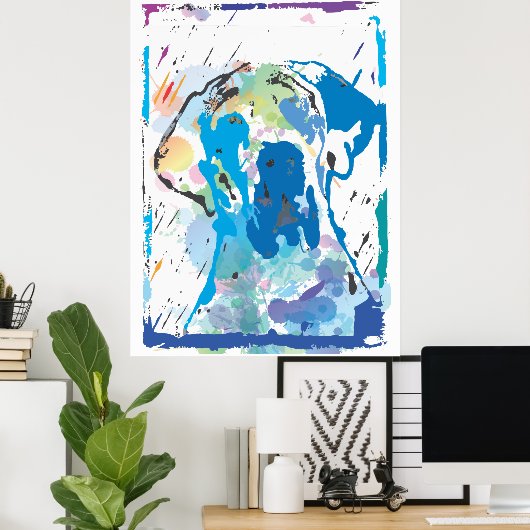 Hondenuitlater Esra Modern Poster (Thuiskantoor)