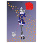 Hondenuitlater Herfstbladeren Blauw Klembord (Achterkant)