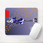 Hondenuitlater Herfstbladeren Blauw Muismat (Met muis)