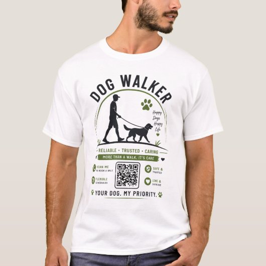 Hondenuitlater QR-code T-shirt op maat (Voorkant)