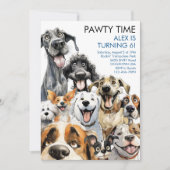 Hondenuitnodiging Grappig verjaardagsfeestje Kinde Kaart (Voorkant)