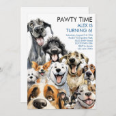 Hondenuitnodiging Grappig verjaardagsfeestje Kinde Kaart (Voorkant / Achterkant)