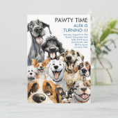 Hondenuitnodiging Grappige Verjaardagsfeestje Kind Kaart (Staand voorkant)