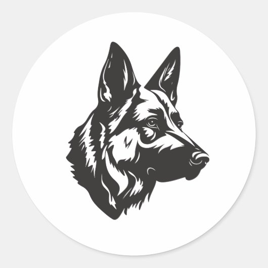 Hondenvader Schaapherders Gezichtsticker Ronde Sticker (Voorkant)