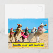 Hondenverjaardagsfeestje Conga-rij Uitnodiging Briefkaart (Voorkant / Achterkant)