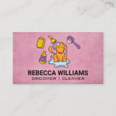 Hondenverzorger die een hondje verzorgt visitekaartje (Voorkant)